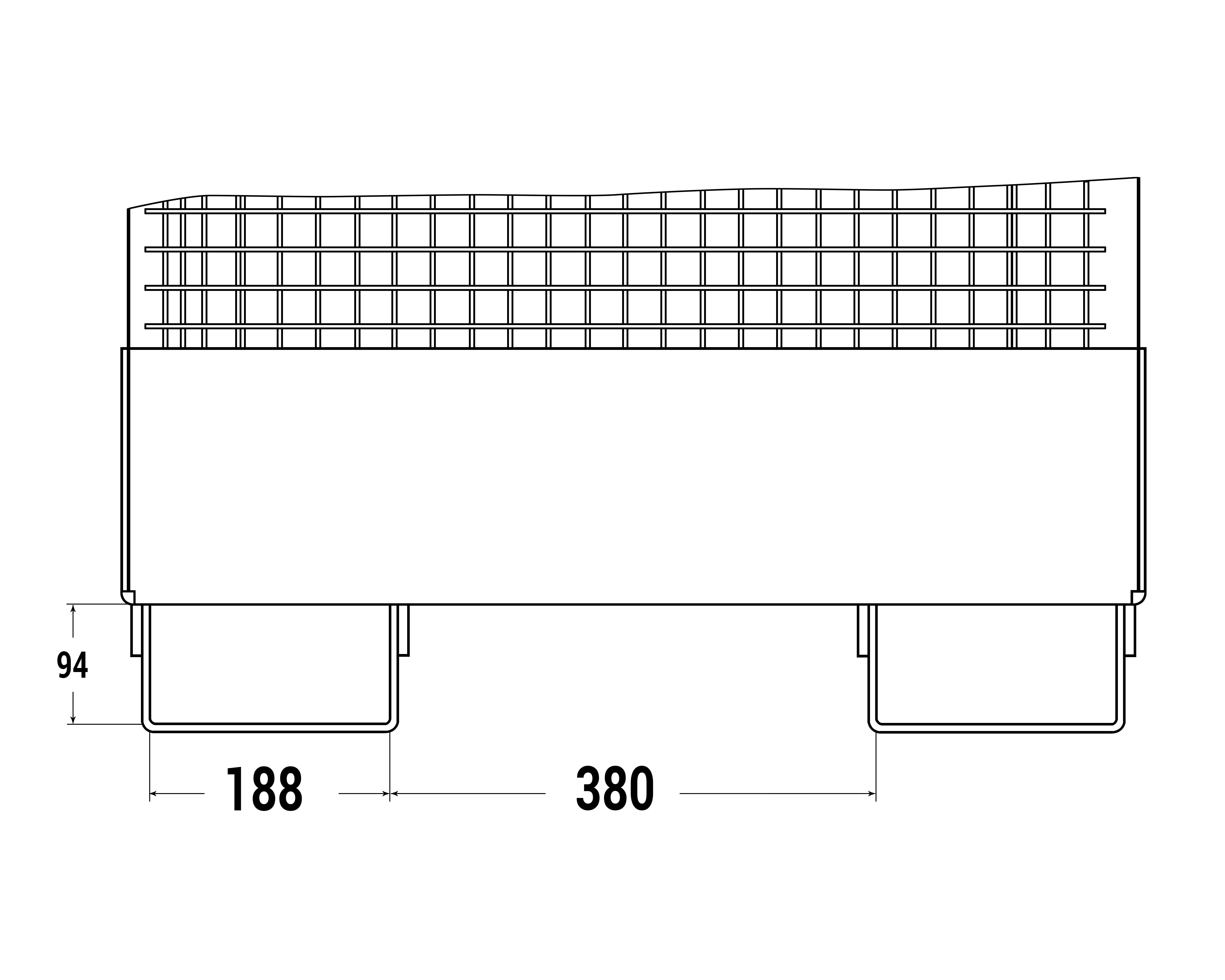 Arbeitskorb RAK-Multi, Traglast 300 kg, 1200x800x1910 mm, RAL 5010 enzianblau