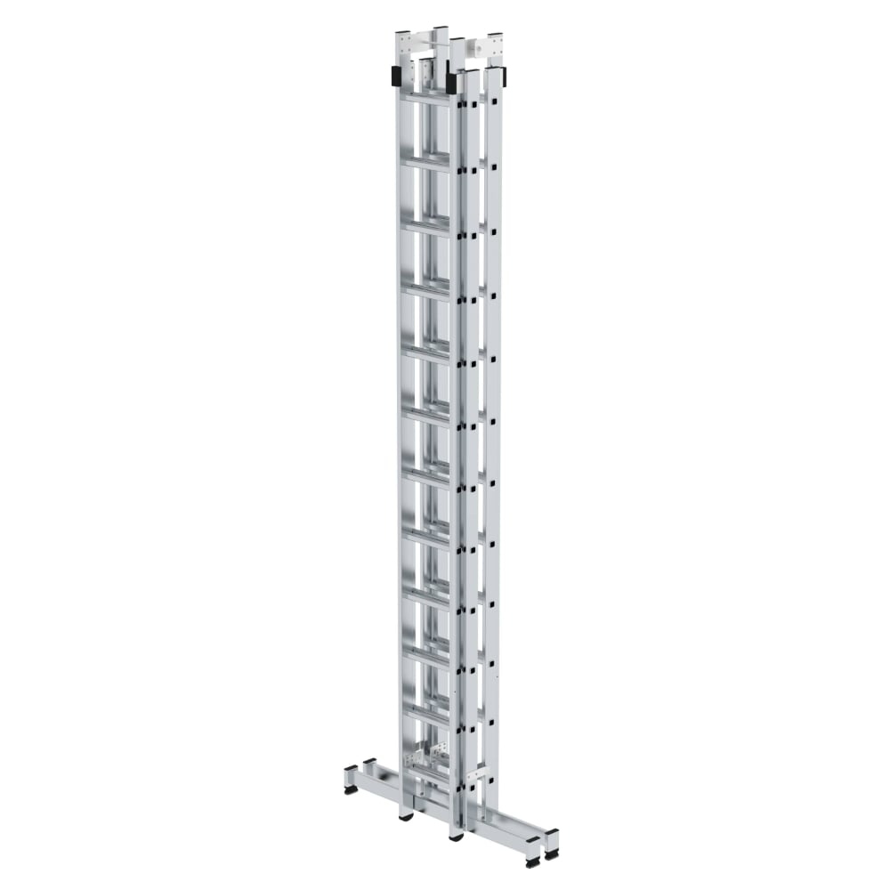 MUNK Aluminium-Stehleiter, 4-teilig mit nivello® Traverse, 7,00 m
