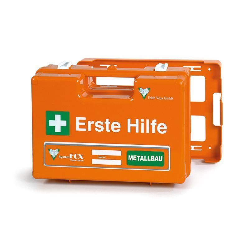 Erste-Hilfe-Koffer mit Füllung DIN 13157 - Spezial Metallbau mit Wund- und Augendusche