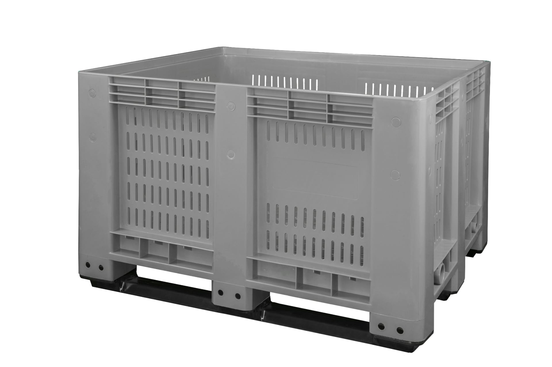 Big-Box 1200 x 1000 mm - Volumen 680 Liter, Kunststoff grau perforiert
