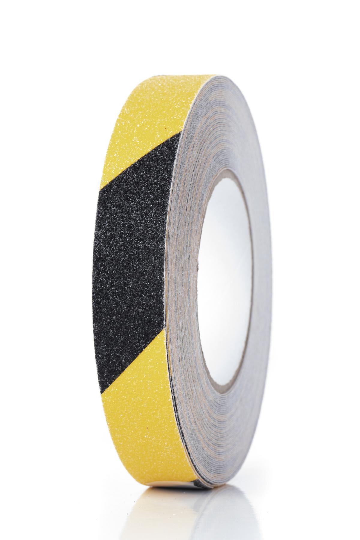 Antirutschbelag Traffic Safety Tape® - Breite 25 bzw. 50 mm, Länge 18 m, gelb/schwarz oder schwarz