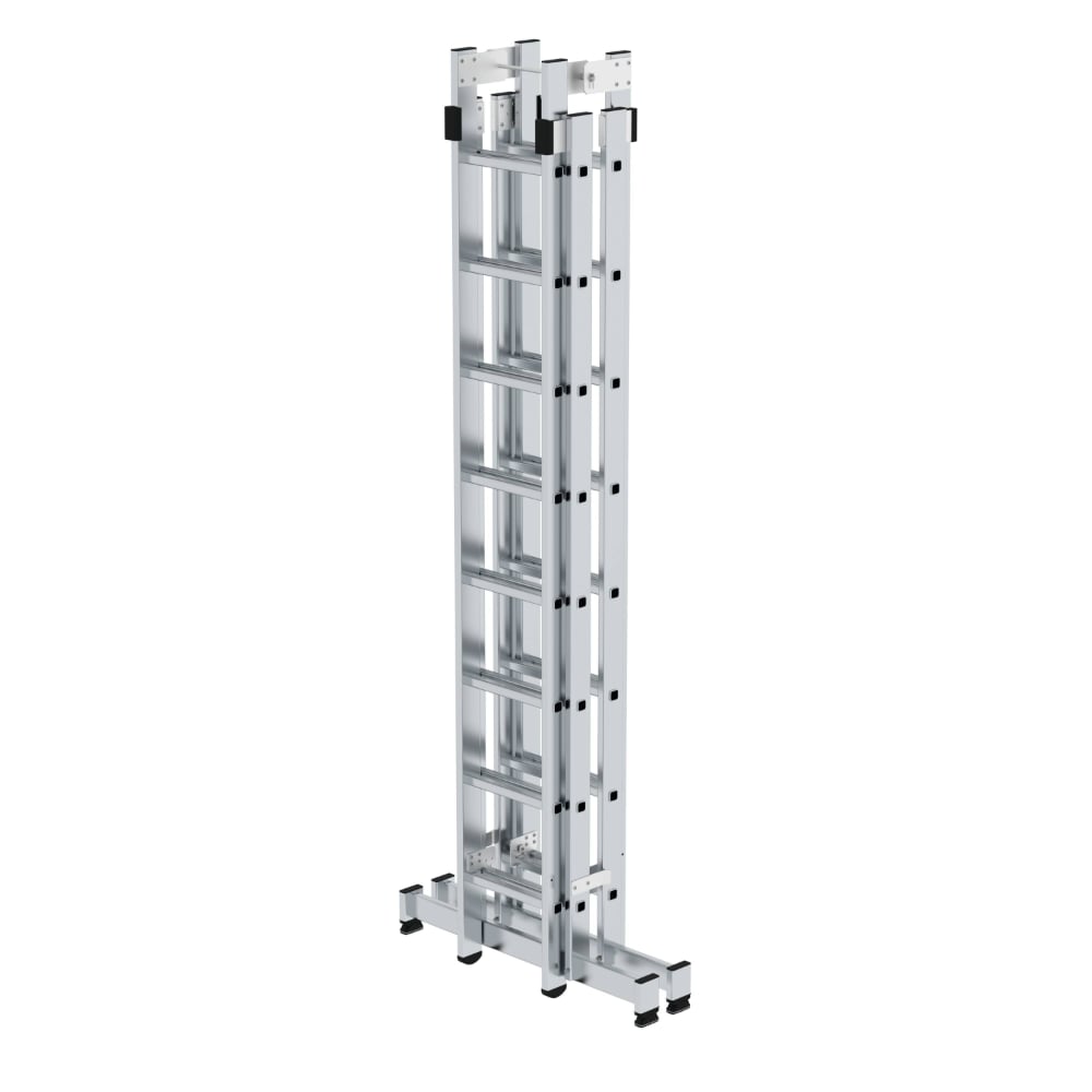 MUNK Aluminium-Stehleiter, 4-teilig mit nivello® Traverse, 5,10 m