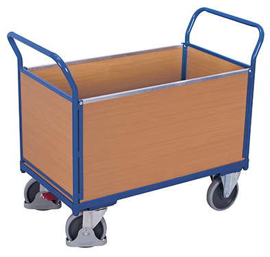 VARIOfit® Vierwandwagen mit Holz, 850 x 450 mm - Traglast 400 kg